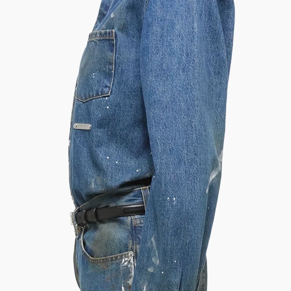 HELMUT LANG Women’s Painted Long Sleeves Denim Shirt Jacket BNWT - Picture 13 of 16
